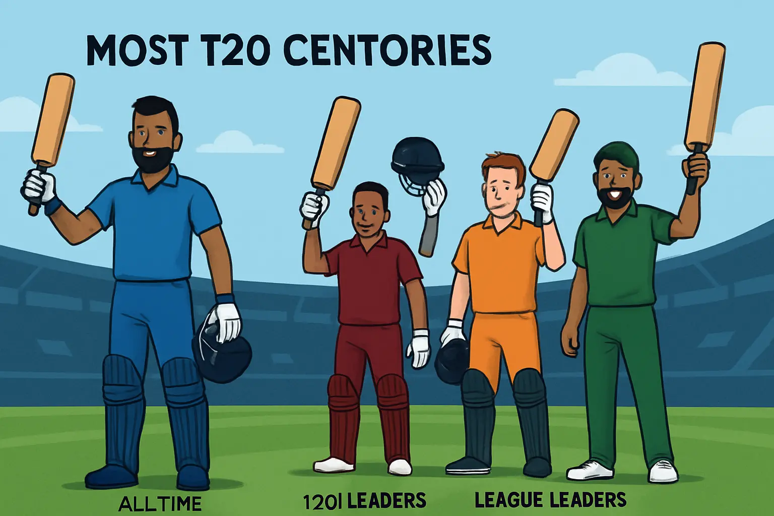 Most T20 Centuries: All-Time, T20I & League Leaders